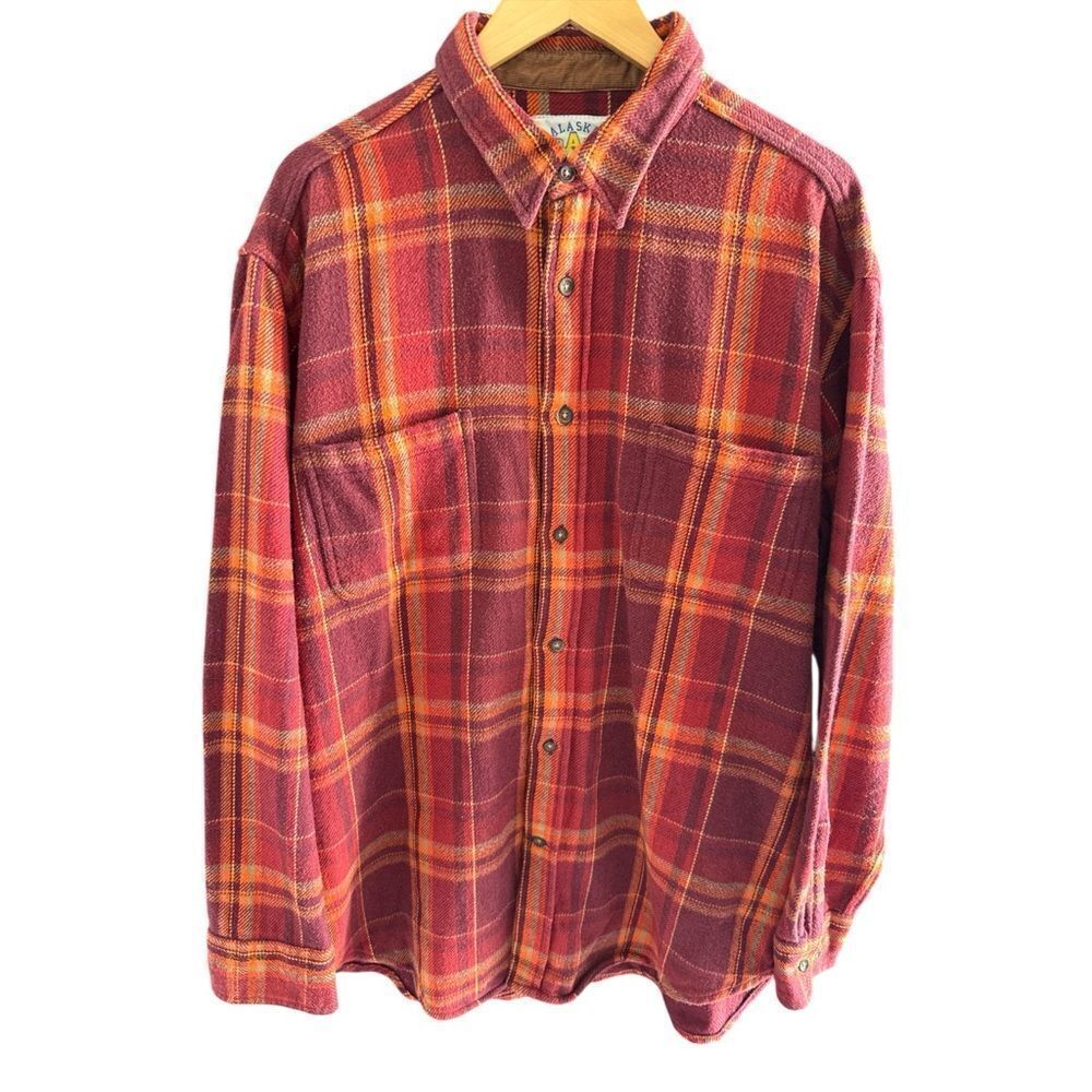 Alaska Wilderness Gear 1959 Plaid Flannel Shirt - Red and Orange Gorpcore